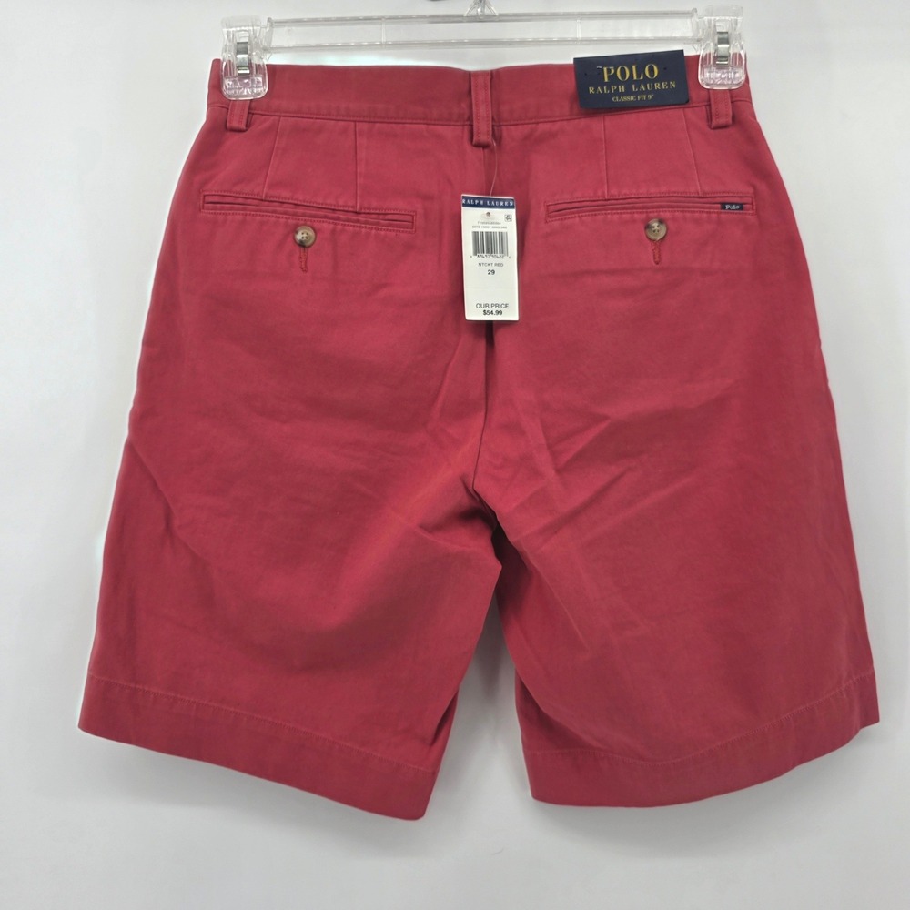 NWT Polo Ralph Lauren Classic Fit 9 Inch Chino Shorts Mens 29 Nantucket Red - Picture 2 of 7
